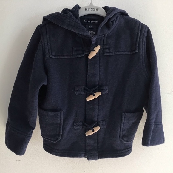 Ralph Lauren black label child’s 100% cottonhooded, zip and toggle 3T jacket.